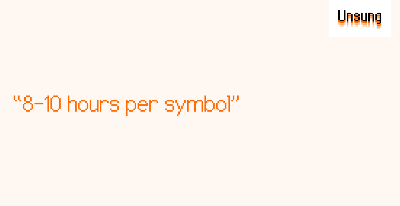 “8–10 hours per symbol”