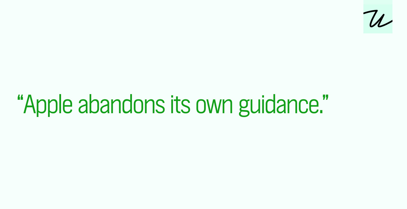“Apple abandons its own guidance.”