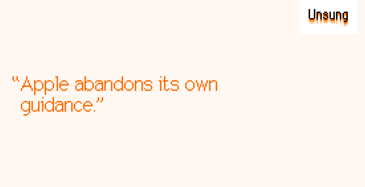 “Apple abandons its own guidance.”