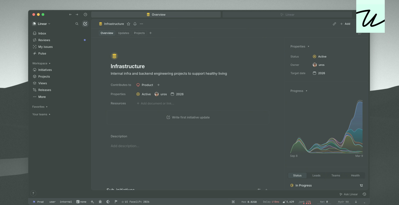 Linear’s clever internal redesign UI
