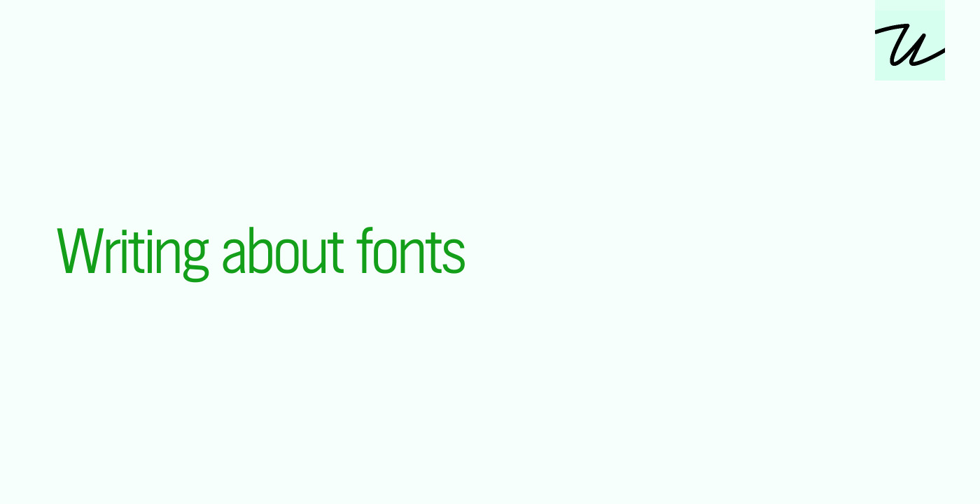 Writing about fonts