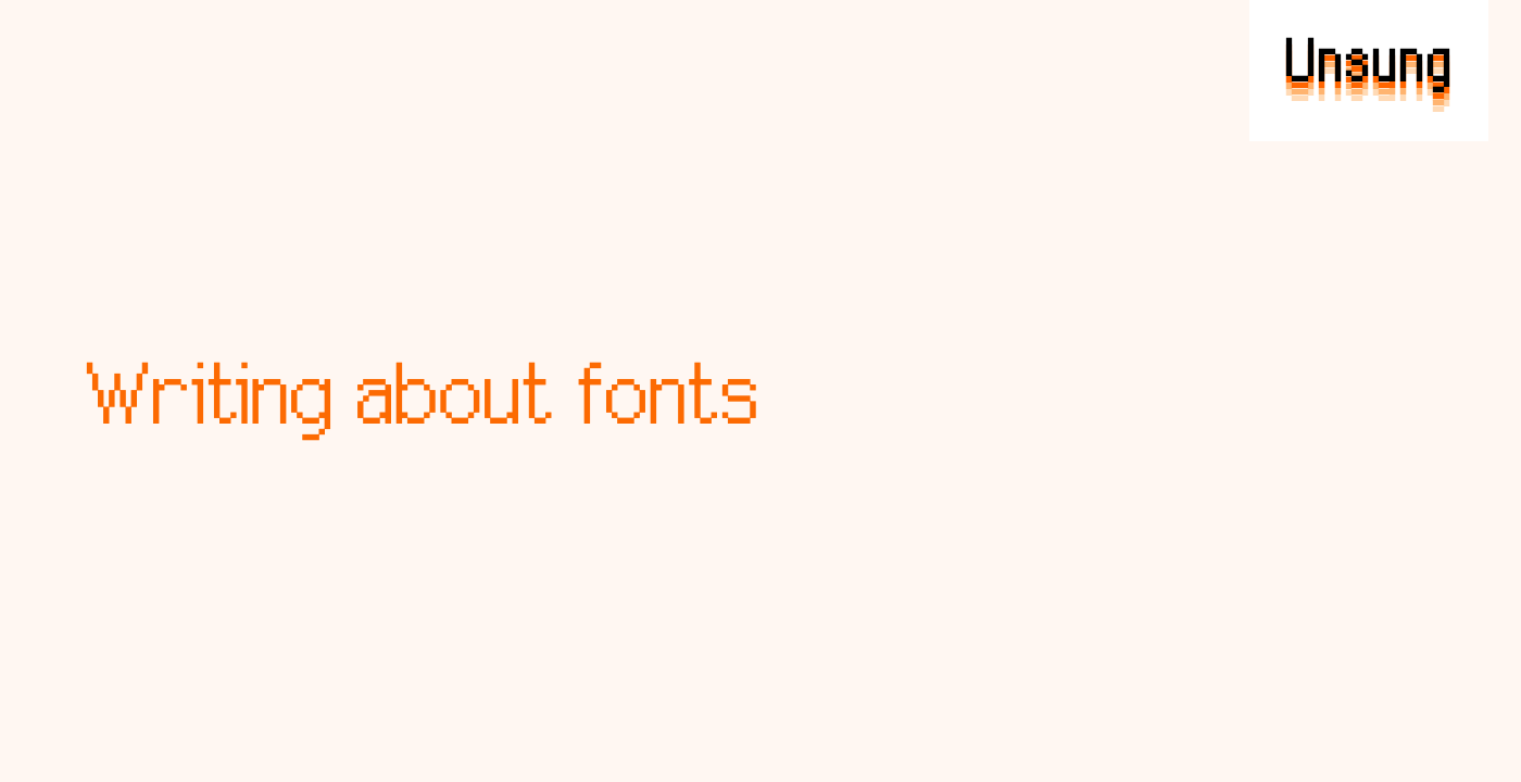 Writing about fonts